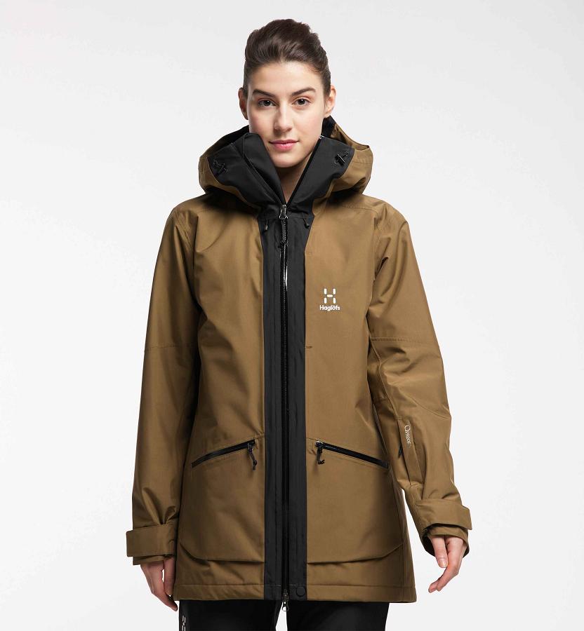 Haglöfs Womens Lumi Parka Brown/Black New Zealand 45870CJFQ